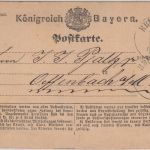 Bayern - Brückenau 14/5 K1 2 Kr. Ganzsache n. Offenbach a/M. 1874