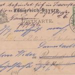 Bayern - Brückenau Bad 1. JUL 93 K1 Ganzsache n. Pfungstadt Irrläufer