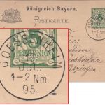 Bayern - Goessenheim 13. JUL 95 K 1Ganzsache n. Buchbrunn