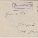 DR - Rengersbrunn ü. Gemünden Landpost-Ra2 Brief n. Freiburg 1939