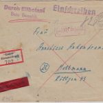 All.Bes. - Hammelburg 20.12.45 Gebühr bezahlt Ra1Eilboten-Einschreibebrief