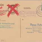 BRD - (13a) Langendorf ü. Hammelburg Landpost-Ra2 Karte n. Würzburg 1960