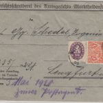 Bayern - 20 Pfg. Abschied +2x30 Pfg. Staatswappen Zustellurkunde Marktheidenfeld