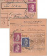 DR - Rothenbuch ü. Lohr Poststelle I Dringend-Wertpaketkarte n. Kolmar 1944
