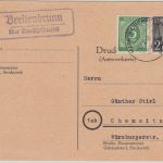 All.Bes. - Breitenbrunn ü. Marktheidenfeld Landpost-Ra2 Karte n. Chemnitz 1948