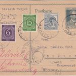 All.Bes. - 12 Pfg. Stephan Ganzsache+Zusatz i.d. SCHWEIZ Lengfurt - Zürich 1947