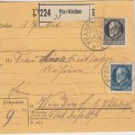 Bayern - 25+20 Pfg. Ludwig Paketkarte Pfarrkirchen - Windorf 1916