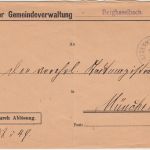 Bayern - Altenkirchen 1912 Frei d. Ablösung Dienstbrief Berghaselbach - München