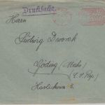 DR-Infla - 12.000 M. Postfreistempel Drucksache n TSCHECHIEN Pößneck 30.8.23