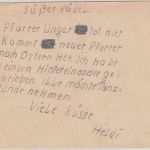 All.Bes. Göttingen 2 (Gr. Paschleben SBZ !) 27.4.46 Kriegsgefangenenkarte n. USA