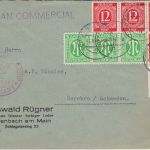 All.Bes. - 5x12 Pfg. Ziffer u.a. Zensurbrief n. SCHWEDEN Offenbach a/M. -1.6.46