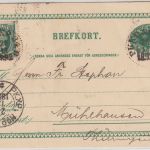 Schweden - Bahnpost PKXP No.2 C.UTA 5 Ö. Ganzsache+Zusatz Stockholm 1892