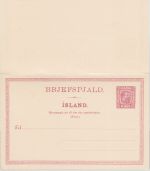 Island - 8+8 Aur Doppelbüste Ganzsache Doppelkarte ungebraucht Ausgabe 1907