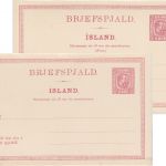 Island - 8+8 Aur Doppelbüste Ganzsache Doppelkarte ungebraucht Ausgabe 1907