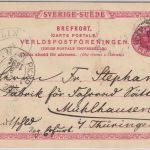 Schweden - Bahnpost PKXP No.63 10 Ö. Ganzsache Stockholm - Mühlhausen 1894