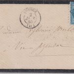 Frankreich - 20 C. Napoleon III. Trauerbriefchen Condom - Vic-Fesensac 1865