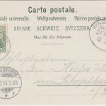 DR - Singen Basel Bahnpost Zug 1626 AK Basel Münster n. Schopfheim 1905