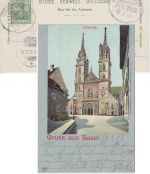 DR - Singen Basel Bahnpost Zug 1626 AK Basel Münster n. Schopfheim 1905