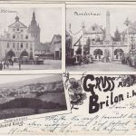 NRW - Brilon Rathaus Papedenkmal etc. sw-Mehrbild-AK gelaufen 1899