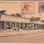 Belgisch Congo - Elisabethville Geschäfte sw-AK gelaufen n. Offenbach 1927