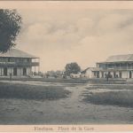 Belgisch Congo - 10 C. Freimarke AK Kinchasa Bahnhofsplatz n. Brüssel 1929