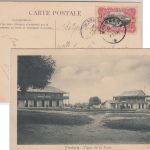 Belgisch Congo - 10 C. Freimarke AK Kinchasa Bahnhofsplatz n. Brüssel 1929