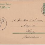 Bayern - Buch a. Wald 15. AUG 08 seltener K2 5 Pfg. Ganzsache n. Leipzig