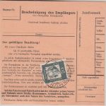 BRD - Altenmuhr ü. Gunzenhausen Poststelle I Paketkarte n. Remstädt 1963