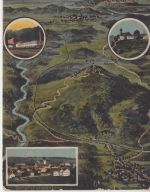 Bayern - Bahnlinie Peiting Peissenberg Vogelperspektive farb. AK gelaufen 1923