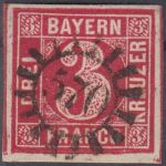 Bayern - 570 gMR 2. Verteilung Weißenburg a/S. 3 Kr. Quadrat rot breit-/überrdig