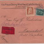 Bayern - 30+5 Pfg. Luitpold Eilbrief n. ÖSTERREICH Weißenburg - Marienbad 1913