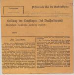 Bayern - 50+60 Pfg. Ludwig/Volksstaat Paketkarte Treuchtlingen - Ochsenfurt 1919
