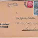DR - Auernheim ü. Treuchtlingen Landpost-L2 Brief Windischausen - München 1935