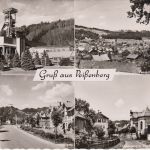 Bayern - Peissenberg Schachtanlage Hauptstraße sw-Mehrbild-Fotokarte 1963