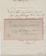 Bayern - Donauwörth R3 roter L1 Teilfrancobrief Hochstädt n. ÖSTERREICH 1813