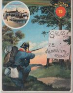 Bayern - Donauwörth K.B.15.Inf.Rgt. farb. Grusskarte gelaufen/Feldpost 1914