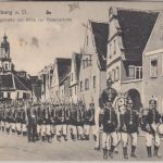Bayern - Neuburg a/D. Ludwigstraße Militär sw-AK gelaufen/Feldpost 1916
