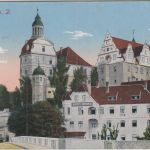 Bayern - Neuburg a/D. Schloss Hotel Krone farb. Mehrbild-AK gelaufen 1915