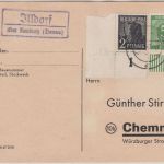 All.Bes. - Illdorf ü. Neuburg (Donau) Landpost-Ra2 Karte n. Chemnitz 1947