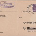 All.Bes. - Sinning ü. Neuburg (Donau) Landpost-Ra2 Karte n. Chemnitz 1947