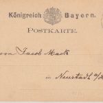Bayern - 5 Pfg. Wappen Ganzsache Pirmasens - Neustadt a/H. 1877