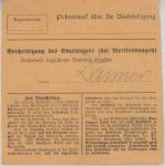 Bayern - 1 M. Ludwig u.a. Einschreibepaketkarte Landau a/Isar - Passau 1919
