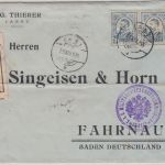 Rumänien - 2x25 B. Karl I. Einschreibebrief Jasi - Fahrnau 1915 Zensur Brassov