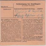 DR - 60+15 Pfg. AH Paketkarte Marburg - Stalag XIID/Trier 1942