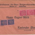 DR-Infla - 3x20+3x100 M Ziffer Perfin Hammer & Schlägel Dienstbrief München 1923