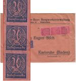 DR-Infla - 3x20+3x100 M Ziffer Perfin Hammer & Schlägel Dienstbrief München 1923