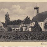 Bayern - Mainkofen Festsaal u. Kirche sw.AK ungelaufen ca. 1935