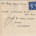 England - 2 1/2 P. 100 J. Briefmarke Zensurbrief i.d. SCHWEIZ London - Genf 1940