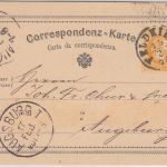 Österreich/Bayern - 2 Kr. Franz-Joseph Ganzsache K1 Feldpirch - Augsburg 1875