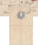 Indien - 2 A. Ganzsache + Zusatz Einschreibebrief n. TRANSVAAL Malabar 1901